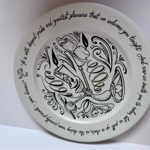 Disney Parks Beauty and the Beast Lumiere "Be Our Guest" Ceramic Dinner Plate